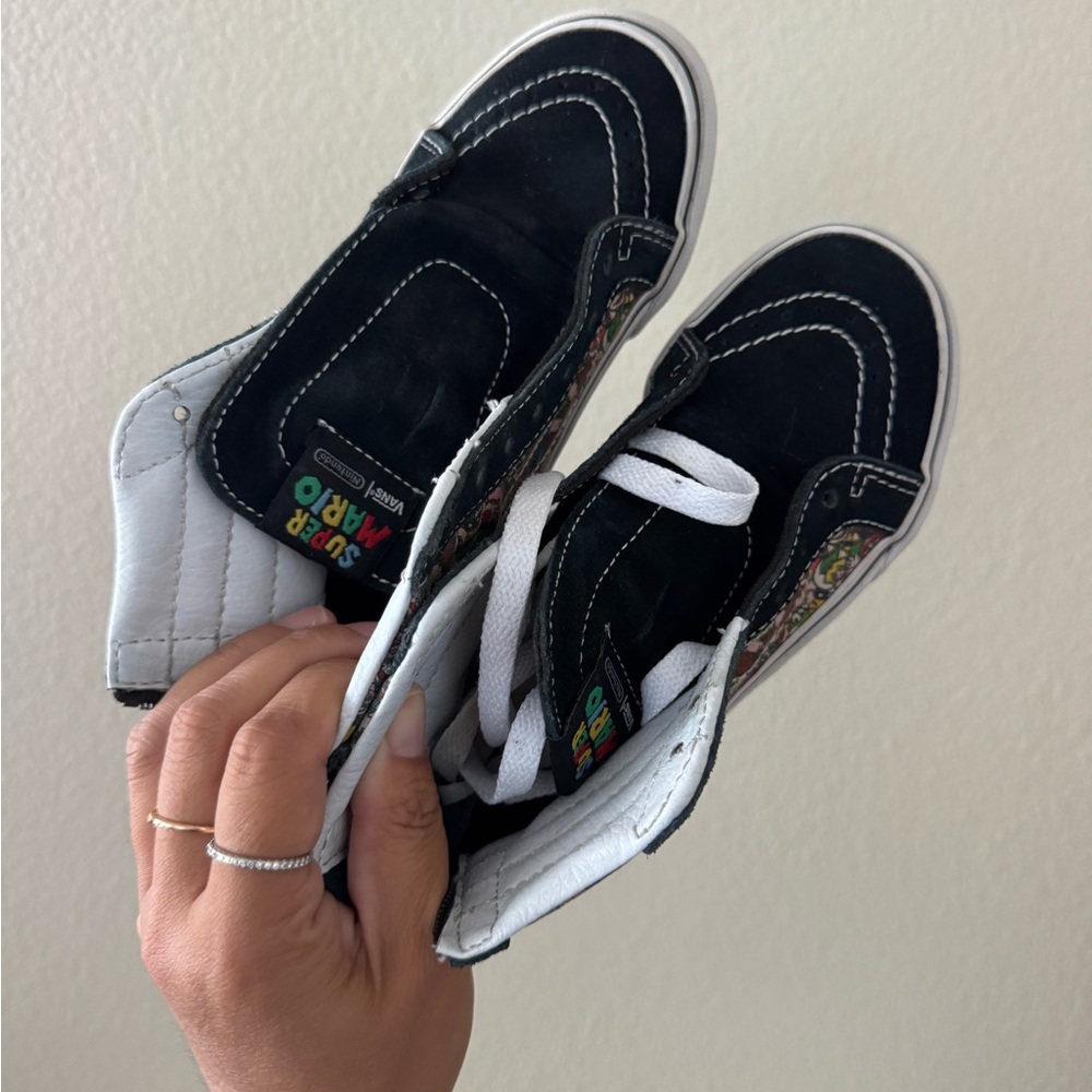 Vans Kids Black and White Super Mario Sneakers